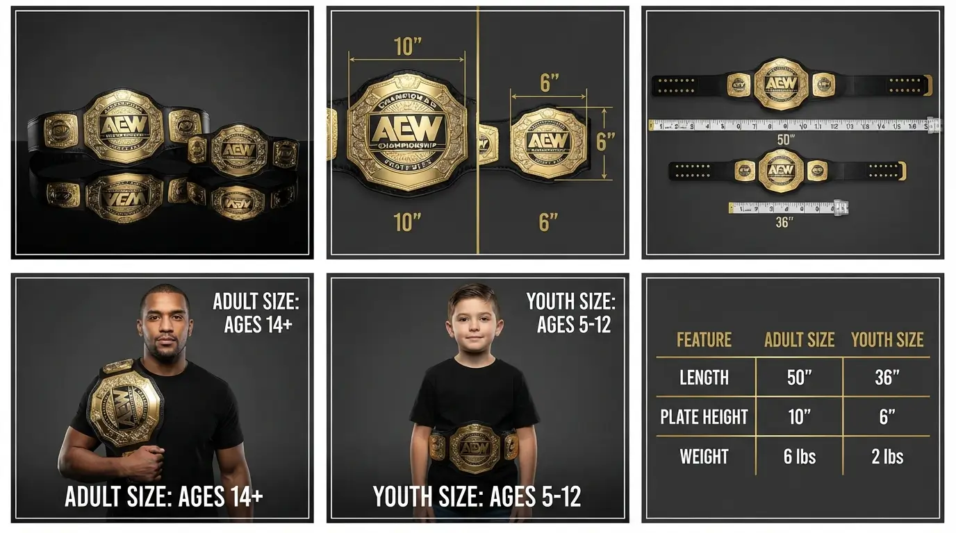 championship belt sizing guide adult vs kids